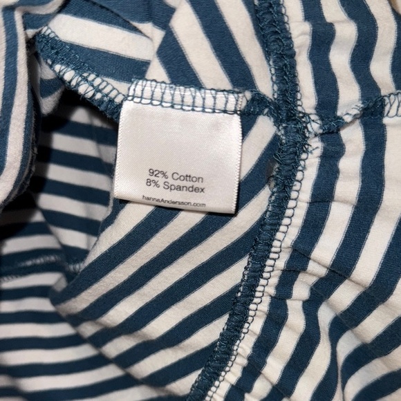 Hannah Anderson Navy Striped Kids/Girls Ruffled Dress w/Front Pocket Size 8 - Picture 7 of 16
